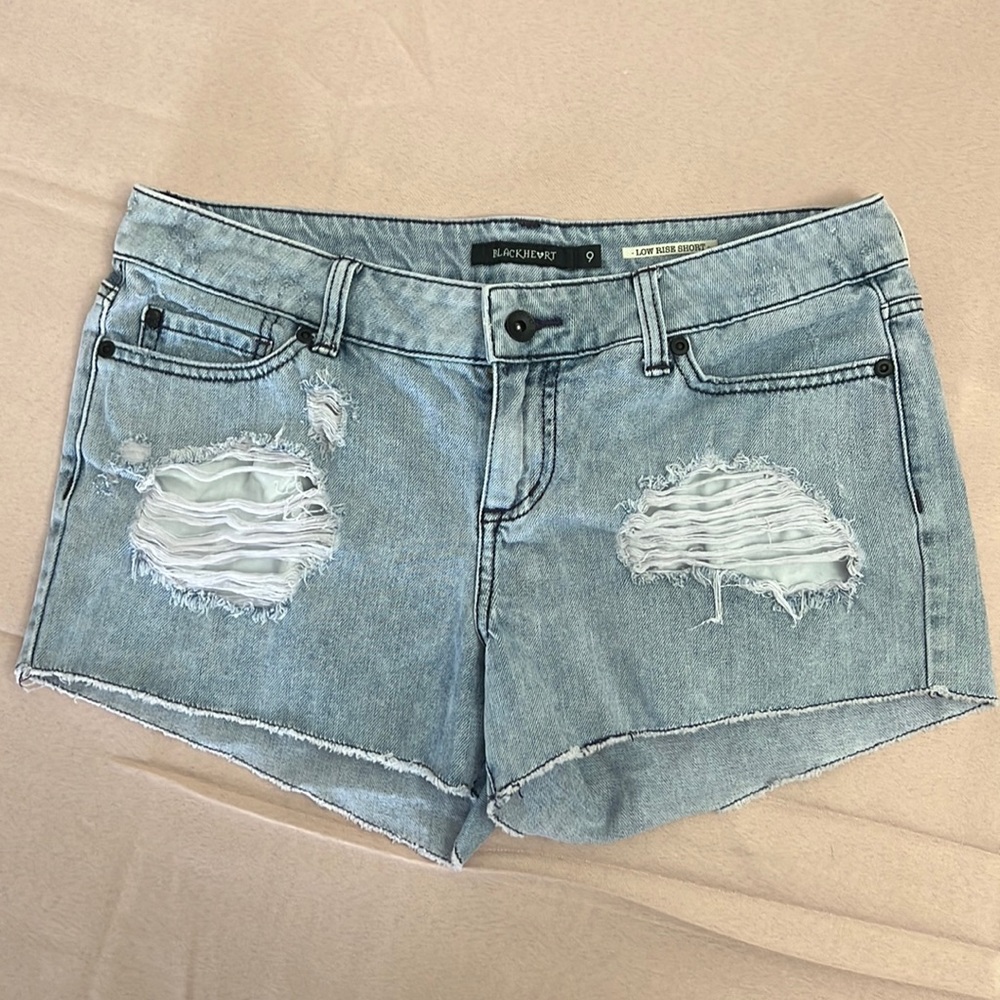 Blackheart Blue Distressed Jean Shorts Size 9
